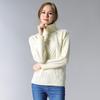 Autumn and Winter New High Necked Pullover Knitted Sweater Long Sleeved Warm Base Sweater Casual Solid Color Women's Sweater