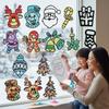 12 Pack Christmas Window Stickers Handmade DIY Paper Art Craft Kit Window Pictures Craft Templates for Wall and Room Decoration