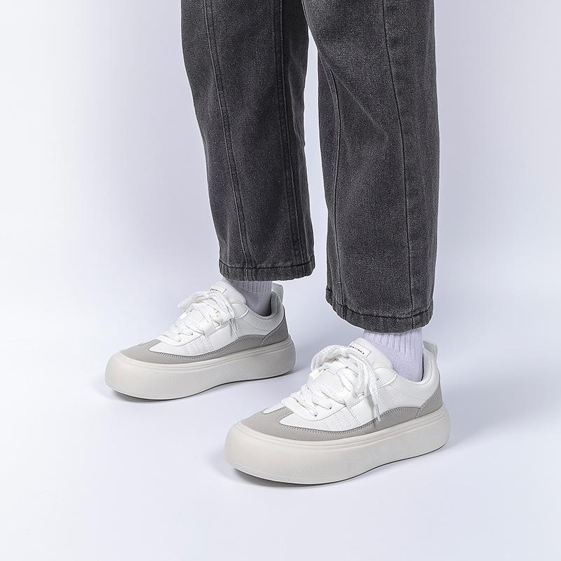 Global Heightening Trend Board Shoes 2025 Spring New Men's Versatile White Platform Trendy Shoes Fashionable Little White Shoes