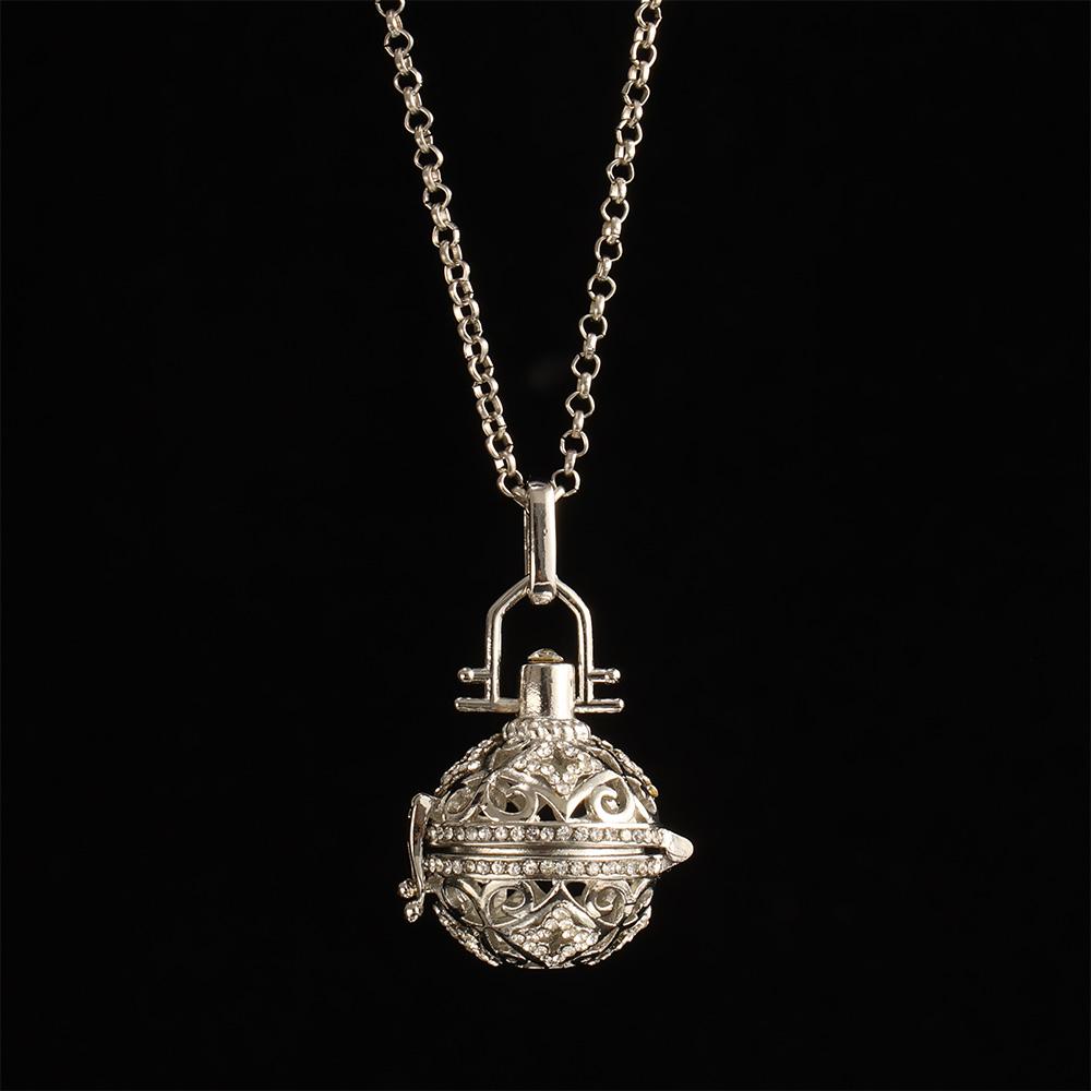 Long Hollow Out Jewelry Angel Caller Chain Necklace Harmony Ball Musical Sound Bell Locket Pendant