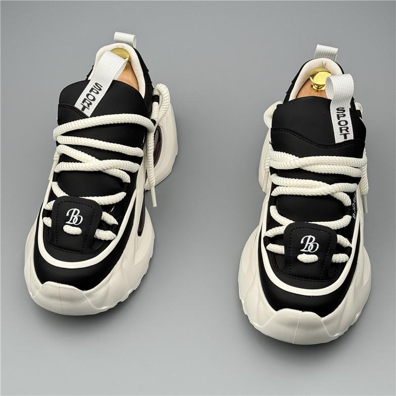 Fashion Luxury New Designer Men's Thick Soled All Match Air Cushion Shoes Causal Flats Moccasins Male Hip-hop Walking Sneakers