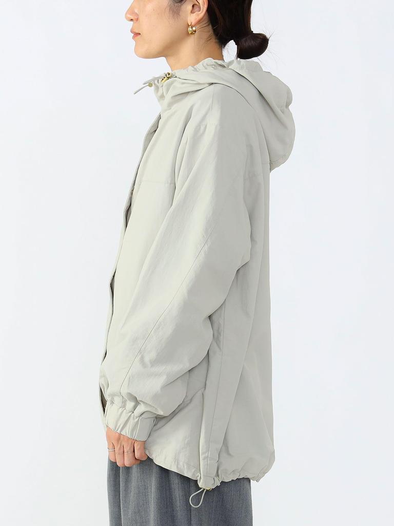 Beams Heart Light Grey Nylon Hoodie Blouson Women's (Sizes S-M)