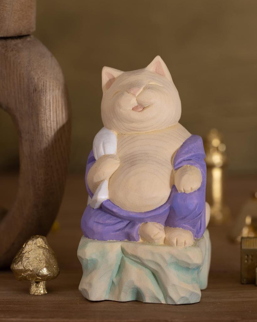 Cat Buddha, Cat God of Fortune, Hotei, Sculptor supervised by Butsya Sakai, Seven Gods of Fortune, Maneki-neko, Maneki-neko Figurine (NB7 Hotei)