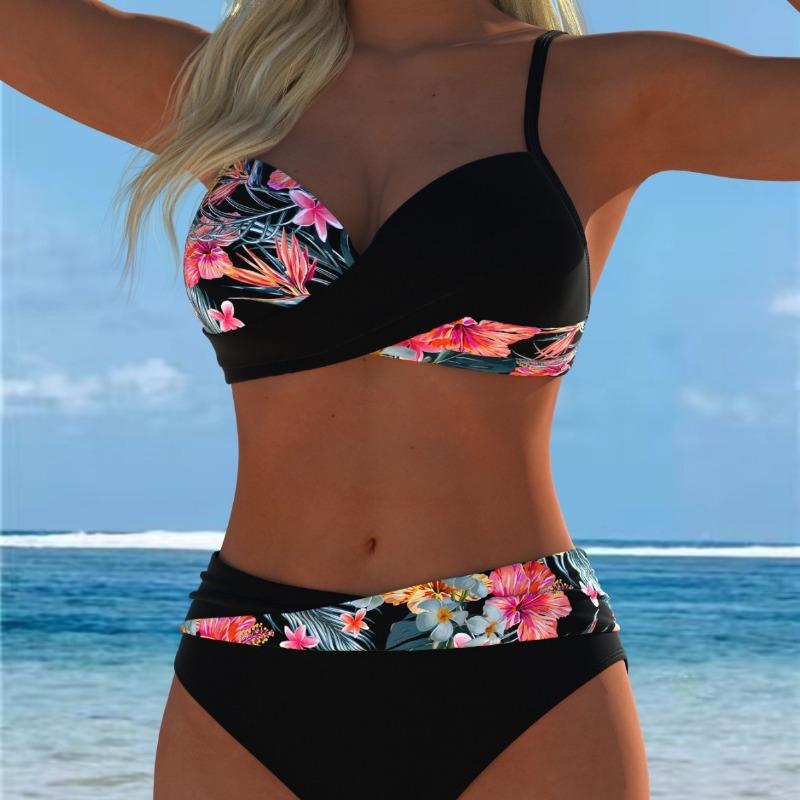 New Sexy Split Twist Bag Small Chest Gathering Foreign Trade Swimsuit for Swimwear