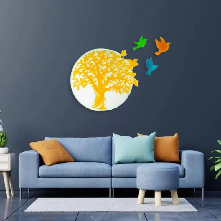 Tree-of-Life and Bird Wall Art Silicone Molds Epoxy Resin Casting Molds for DIY
