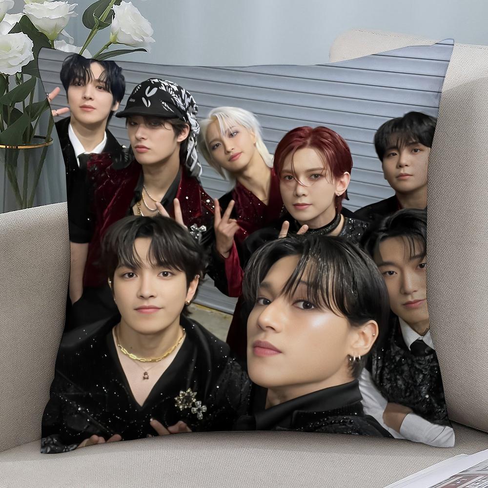 Kpop A-AteezS Pillow Case Short Plush Pillow Covers Sofa Decorative Gift Home Double-sided Printing Cushion Cover