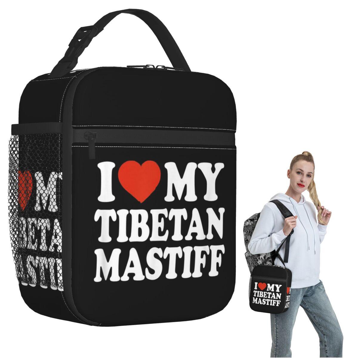 I Love My Tibetan Mastiff Tibetan Mastiff Dog Lover Insulated Lunch Bag for Women Children Food Boxes Thermal Lunch Box Tote One Size