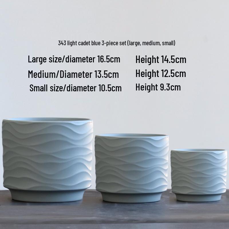 Nordic Minimalist Ceramic Flower Pot with Tray for Phalaenopsis, Orchid, and Succulent Plants