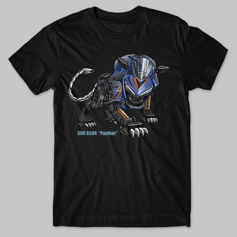 Classic Japanese Motorcycle CBR 650R Panther Transfiguration Inspired T-Shirt 100% Cotton O-Neck Short Sleeve Casual Mens Tshirt
