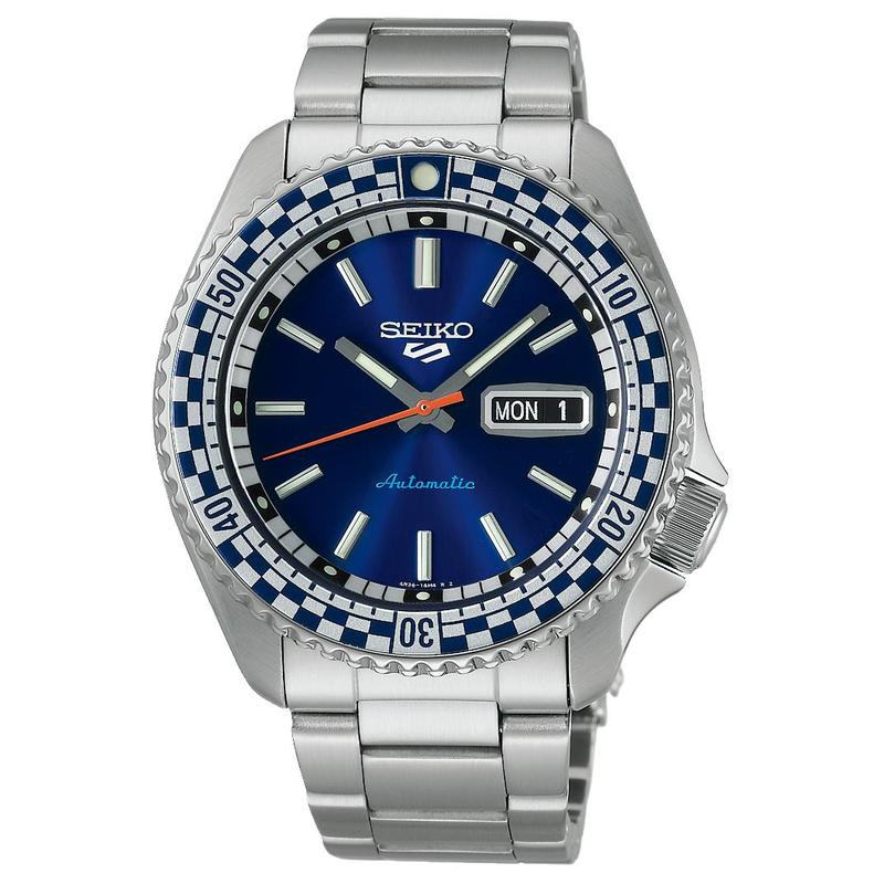 SEIKO 5 Sports Series 100m Waterproof Automatic Steel Strap 42.5mm Unisex Blue Dial SRPK65K1 синий