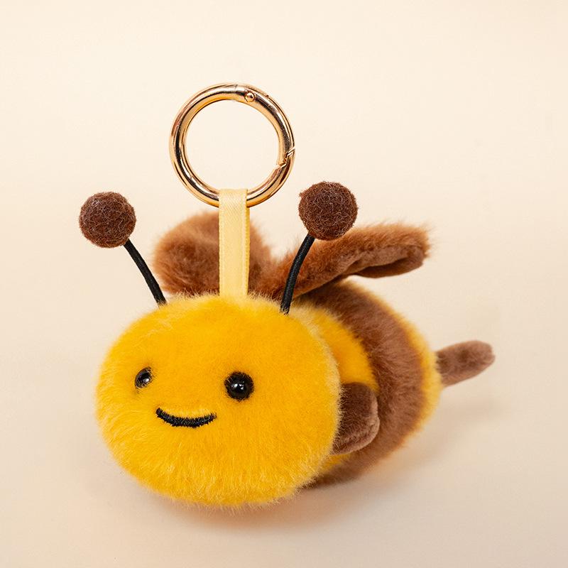 Elephant Skin Rabbit Plush Keychain: Cute Insect and Plant Series with Caterpillar and Bee Figures