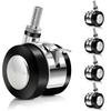 AD23-5 Pcs Office Chair Wheels Replacement Dual 1.5 Inch Soft Chair Casters For Hardwood Floors & Carpet