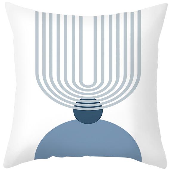 Simple Style Morandi Color Pillowcase Lines Abstract Geometric Printed Cushion Home Sofa Pillowcase