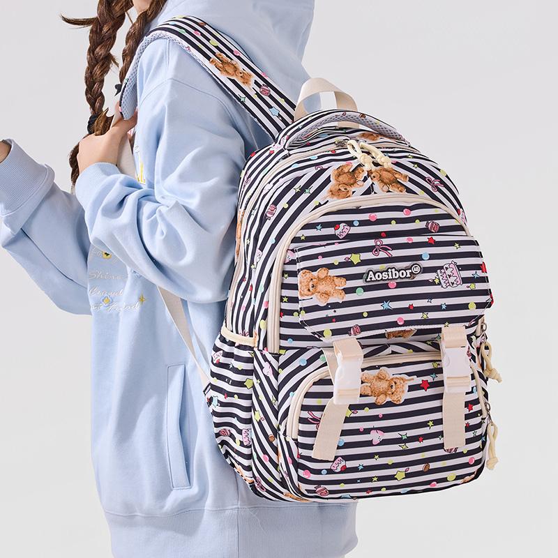 Three-piece Backpack Student Schoolbag Junior High School Women's Large-capacity Backpack