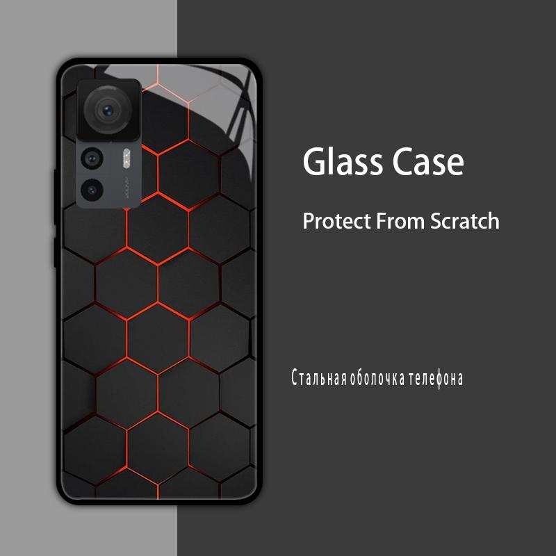 Cover in Vetro Temperato per Xiaomi 12T 12S 12X Custodia Rigida Posteriore per Telefono per Xiaomi 11T 10T 12T Pro 11 12 Lite Gusci Protettivi