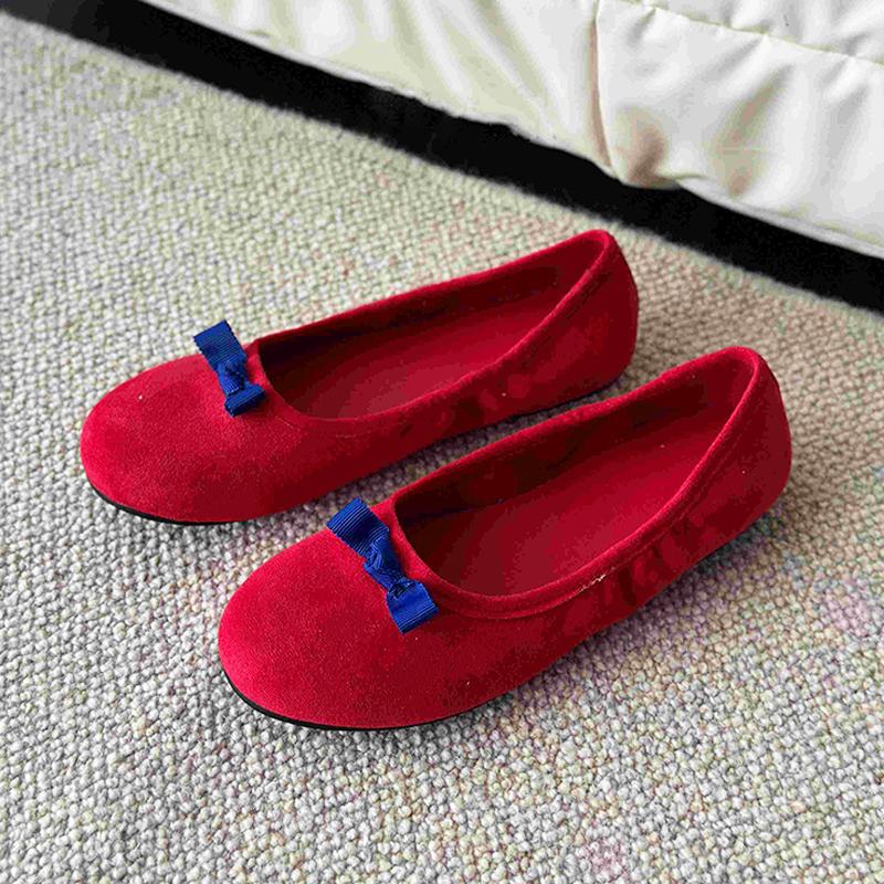 

Модные балетки в сказочном стиле, красно-синего дизайна, женские, милые, с круглым носком и бантиком, балетки, женские лоферы с мягкой подошвой и неглубоким вырезом для платья 40 красный