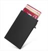 Hand-Push Aluminum Card Holder: Anti-Theft RFID Blocking, Anti-Degaussing, Automatic Pop-Up Credit Card Sleeve
