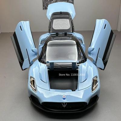 1/24 Maserati MC20 Alloy Sports Car Model Car Die-cast Metal High Simulation Collection Swing with Sound and Light Pull Back Toy Car Children's Gift