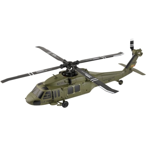 Hitec XK UH-60L K170 Blackhawk Pitch Control, 2.4G, 5CH, Official Japanese Product, Under 100g, Includes Display Stand, Takeoff and Landing Pad, 6-Axi