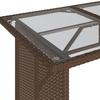 2 Piece Outdoor Dining Set with Cushions Brown Poly Rattan