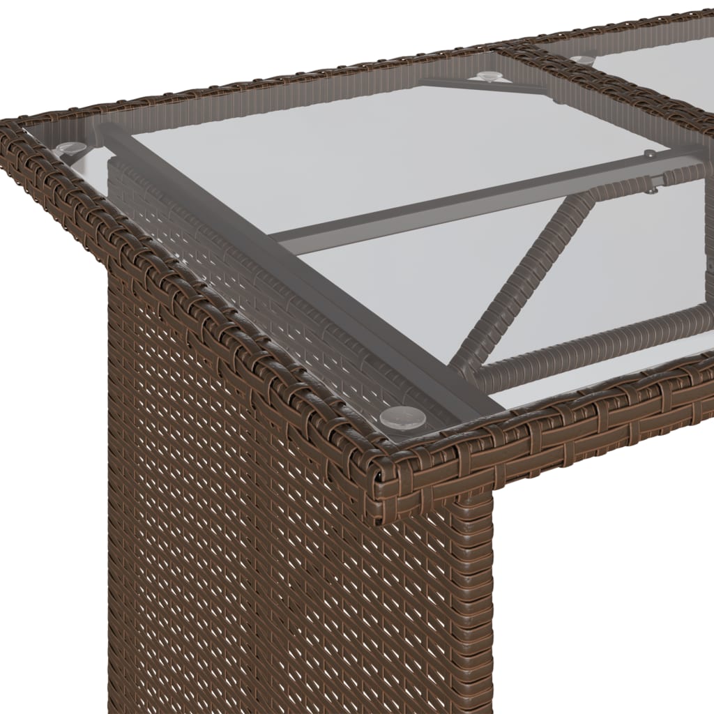 2 Piece Outdoor Dining Set with Cushions Brown Poly Rattan