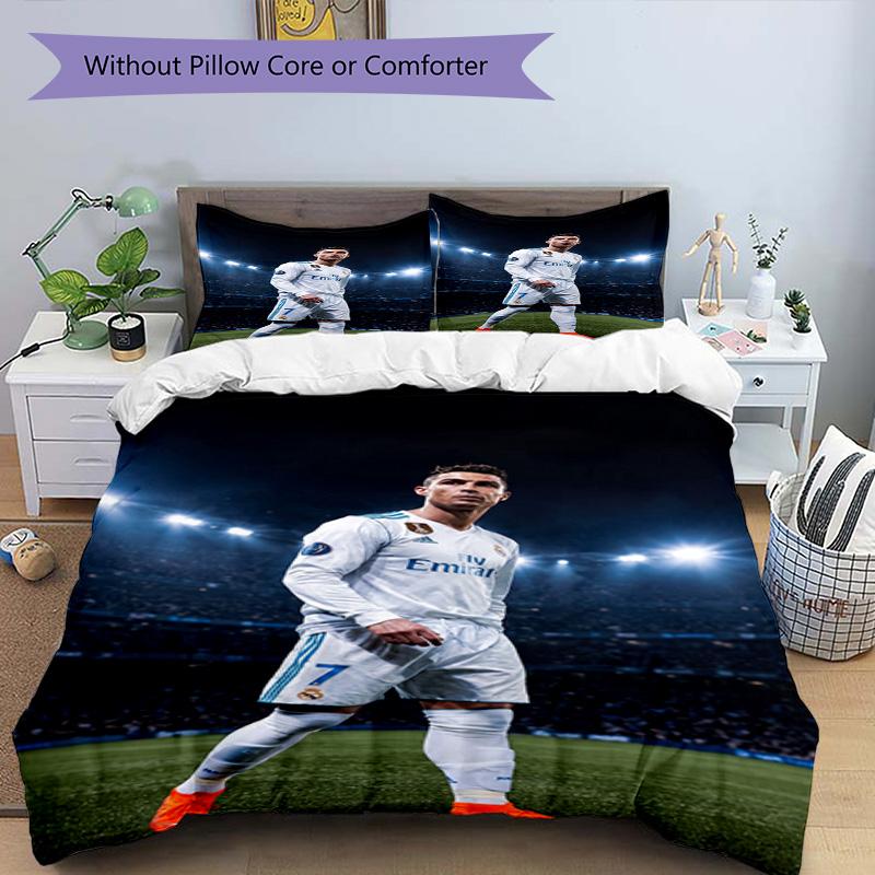 Ronaldo Champions League Ruhm Bettwäsche-Set, Atmungsaktiver Bettbezug mit Kissenbezügen, Weiche Bettwäsche für Schlafzimmer Heimdekoration, Perfektes Festival Bi