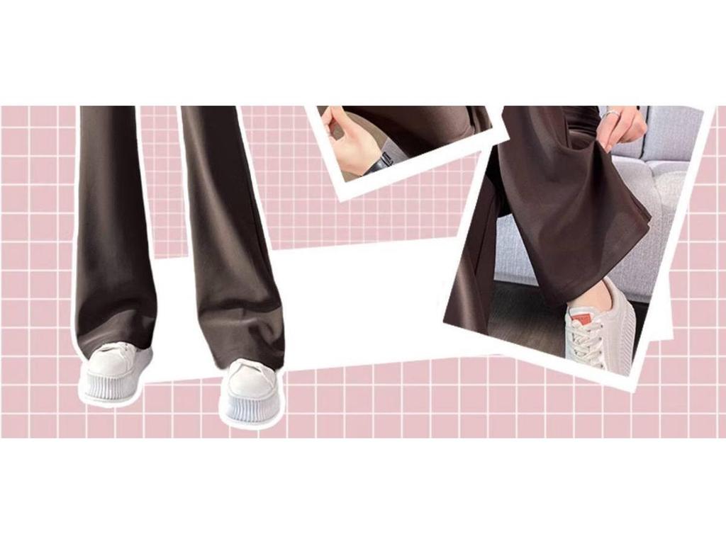 Women's 2026 High-Waisted Slimming Black Micro Flare Suit Pants – New Style Straight-Leg Casual Trousers.