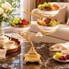 Three-Tier Fruit Tray Sculpted Base Table Decoration Tiered Design