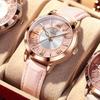 OLEVS Women's Popular Quartz Wristwatch with Sparkling Dial, Diamonds, Quicksand, Waterproof, Luminous Design, Perfect Gift for Mother's Day, Pink