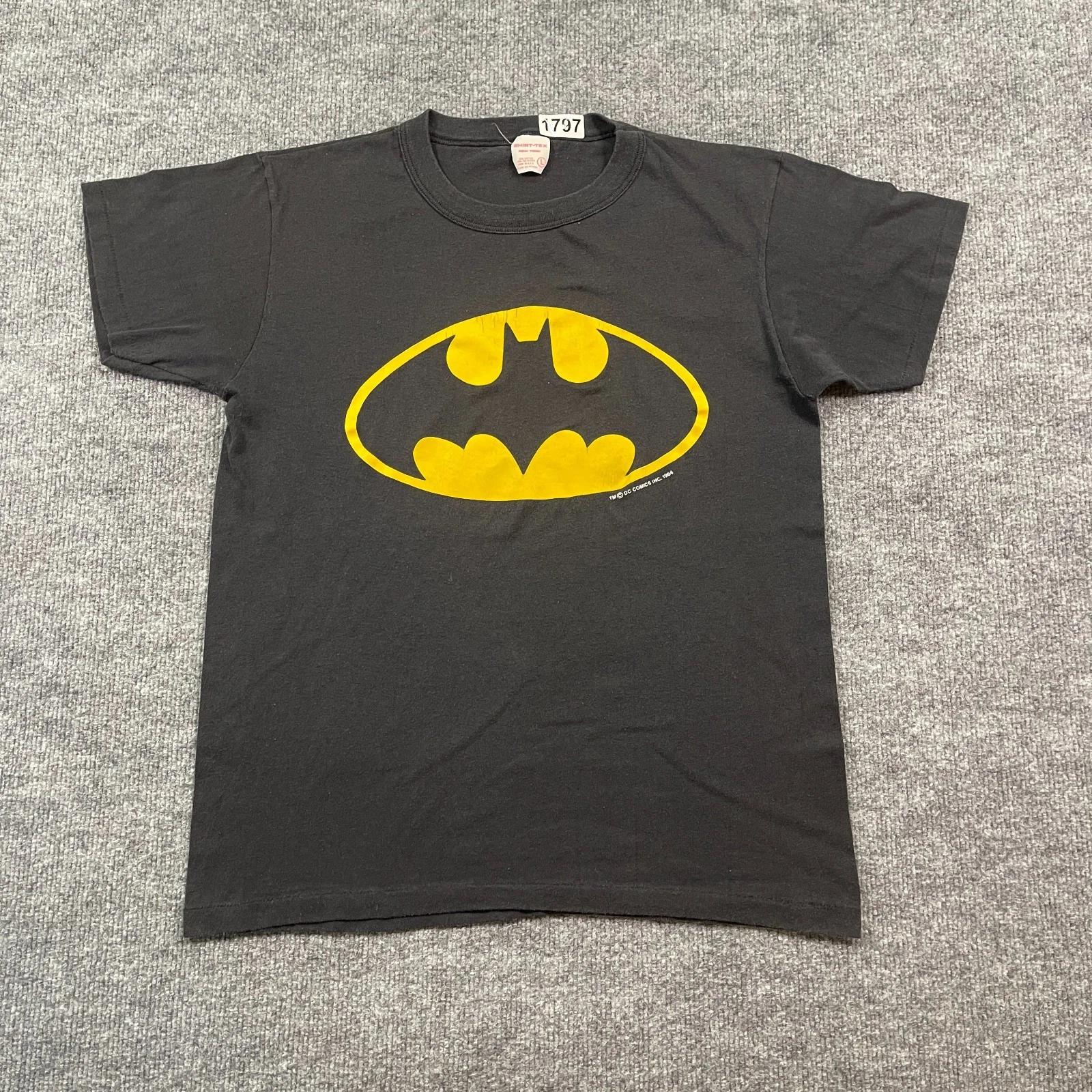 

Vintage 80s 1964 Shirt-Tex DC Comics Batman Logo Shirt Medium 19x25 Black L