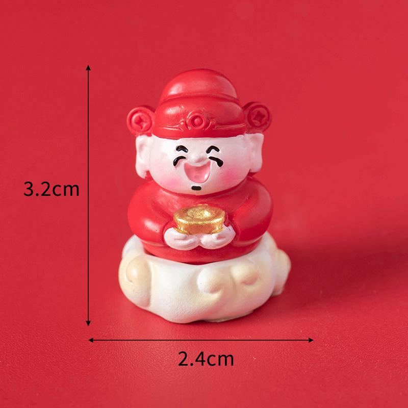 New Year's Small Ornaments Worship Goddess Of Fortune Resin Crafts Desktop Car Fortune Small Ornaments