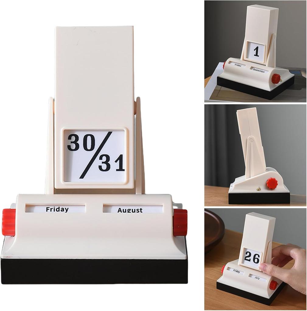 Minimalist Perpetual Flip Desk Calendar Manual Rotating Office Decor Reusable Desktop Calendar Creative Nordic Style Gift
