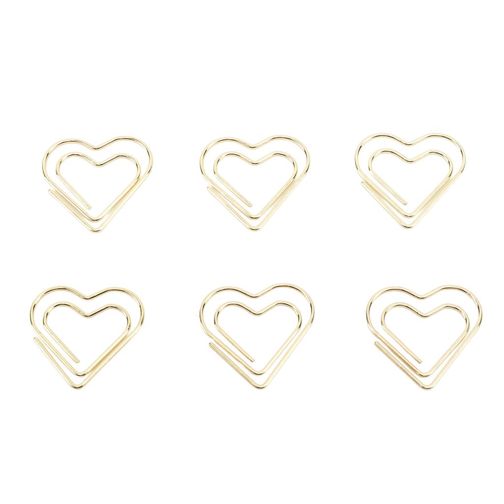 100pcs Heart Shape Paper Clips Cute Metal Paper Clips Portable Adorable Small Paper Clips for Document Organization