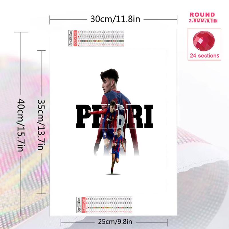 Pedri8 Pattern  3pcs 100% Round Full Drill 5D DIY Diamond Painting Embroidery Cross Stitch Rhinestone Décor