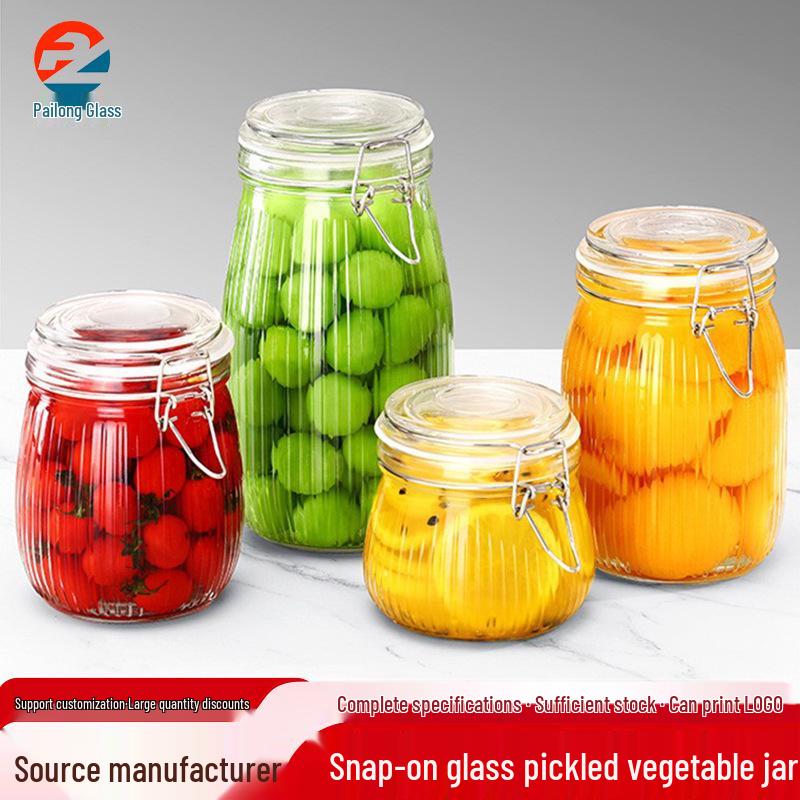 Stainless Steel Buckle Glass Jar for Pickling and Storage