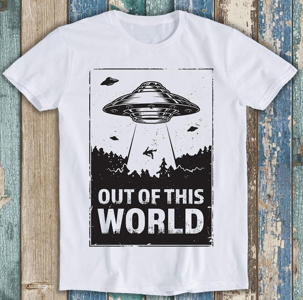 

UFO Out Of This World Space Planet Retro Funny Meme Gift Tee T Shirt M1249 3XL
