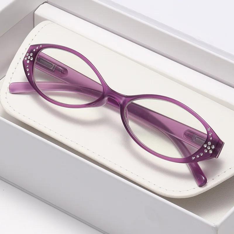 Shiny Diamond Decorative Frames Reading Glasses Women's Fashion Elegant Farsighted Glasses High Definition Anti-Blu-ray Glasses