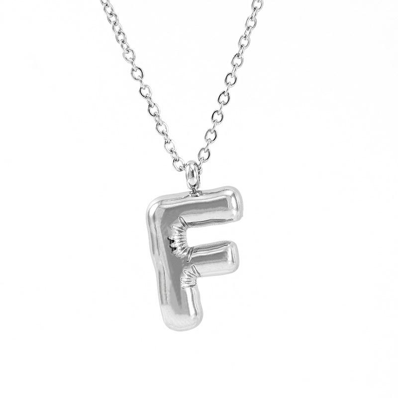 Fashionable Plump Stainless Steel Alphabet Necklace For Women