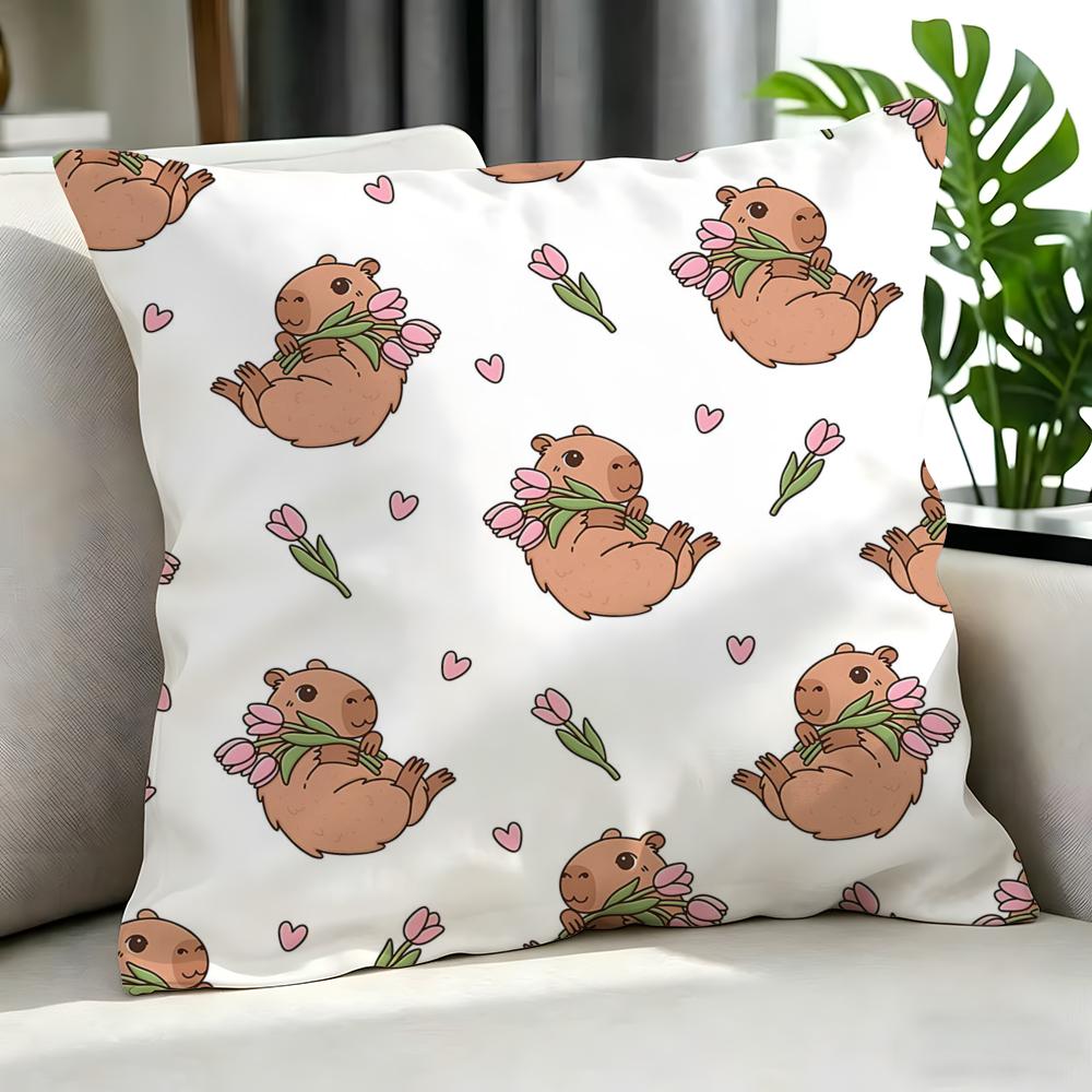 Cartoon ccapybara Cushion Cover Cushion Cover Set Pcs x x x Pillowcase Decorative Sofa Home Decor