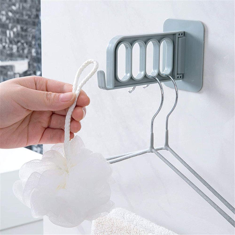 Strong Adhesive Seamless Stickers 4 Hole Clothes Hook Storage Swivel Hook Multifunctional Hanger