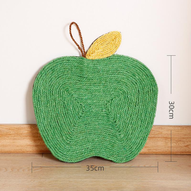 

Кігтеточка для котів Сизалевий матеріал Зносостійка Велика площа Мила форма Килимок для дряпання котів для домашнього кота Зелене яблуко