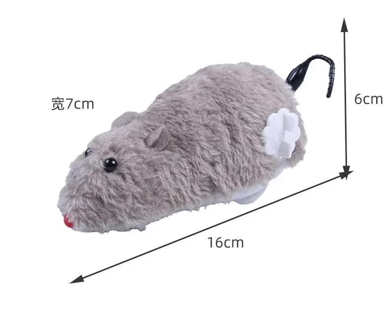 1pc Fun and Interactive Plush Wind-Up Mouse Toy for Cats Dogs and Kids Mechanical Moving Animal Toy for Playtime and Pranks