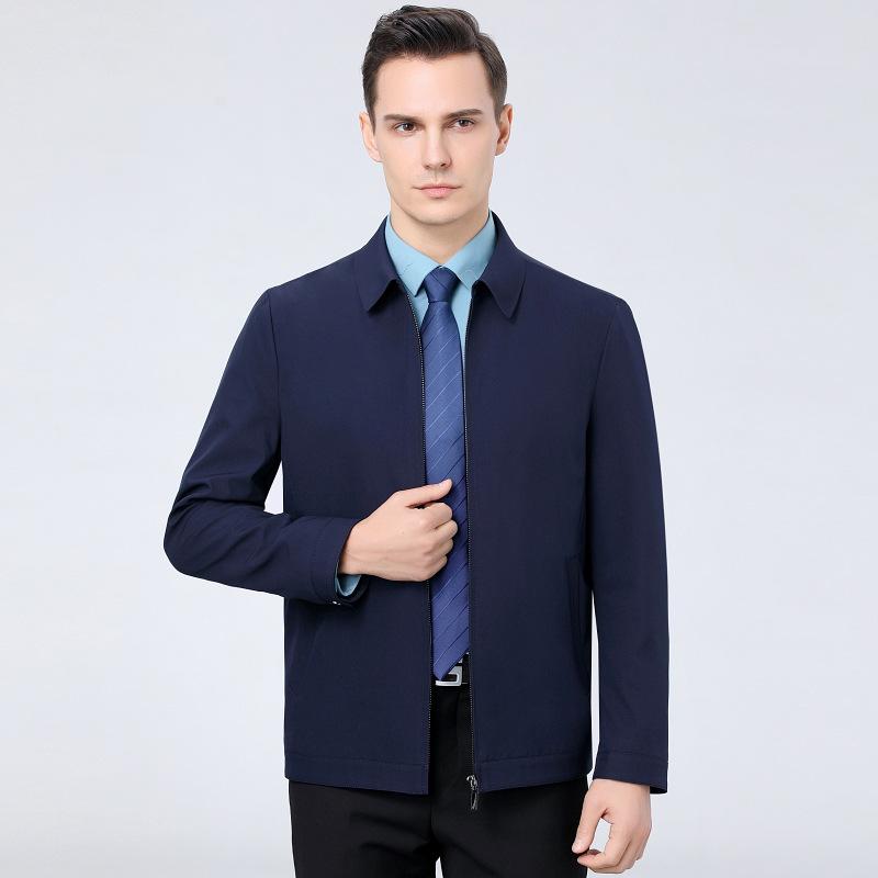 2024 Men's Versatile Lapel Jacket - Spring & Autumn Casual Outerwear for Middle-aged and Elderly