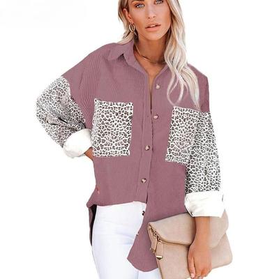 New Autumn Winter Women's Leopard Print Shirt Casual Lapel Jacket