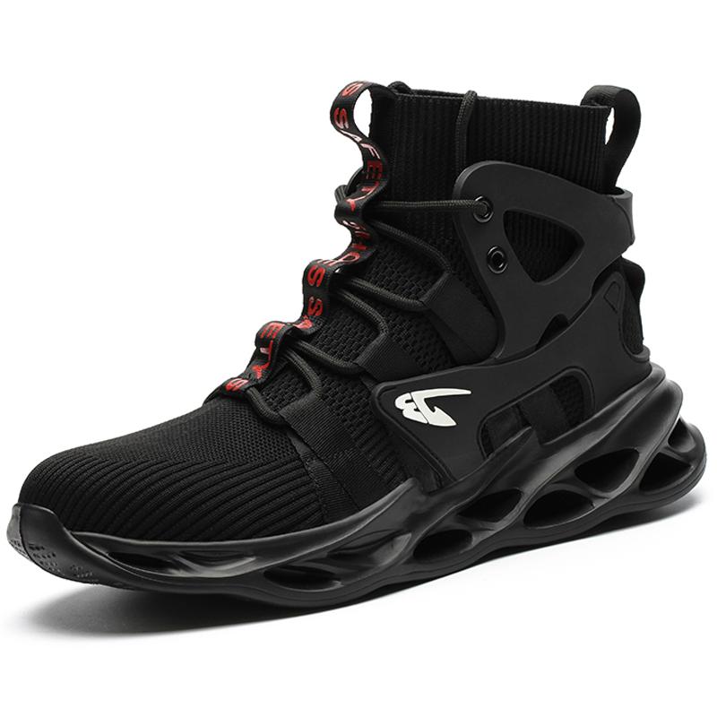 New Safety Shoes Men Boots High Top Work Sneakers Steel Toe Cap Anti-smash Puncture-Proof work Boots Indestructible Shoes