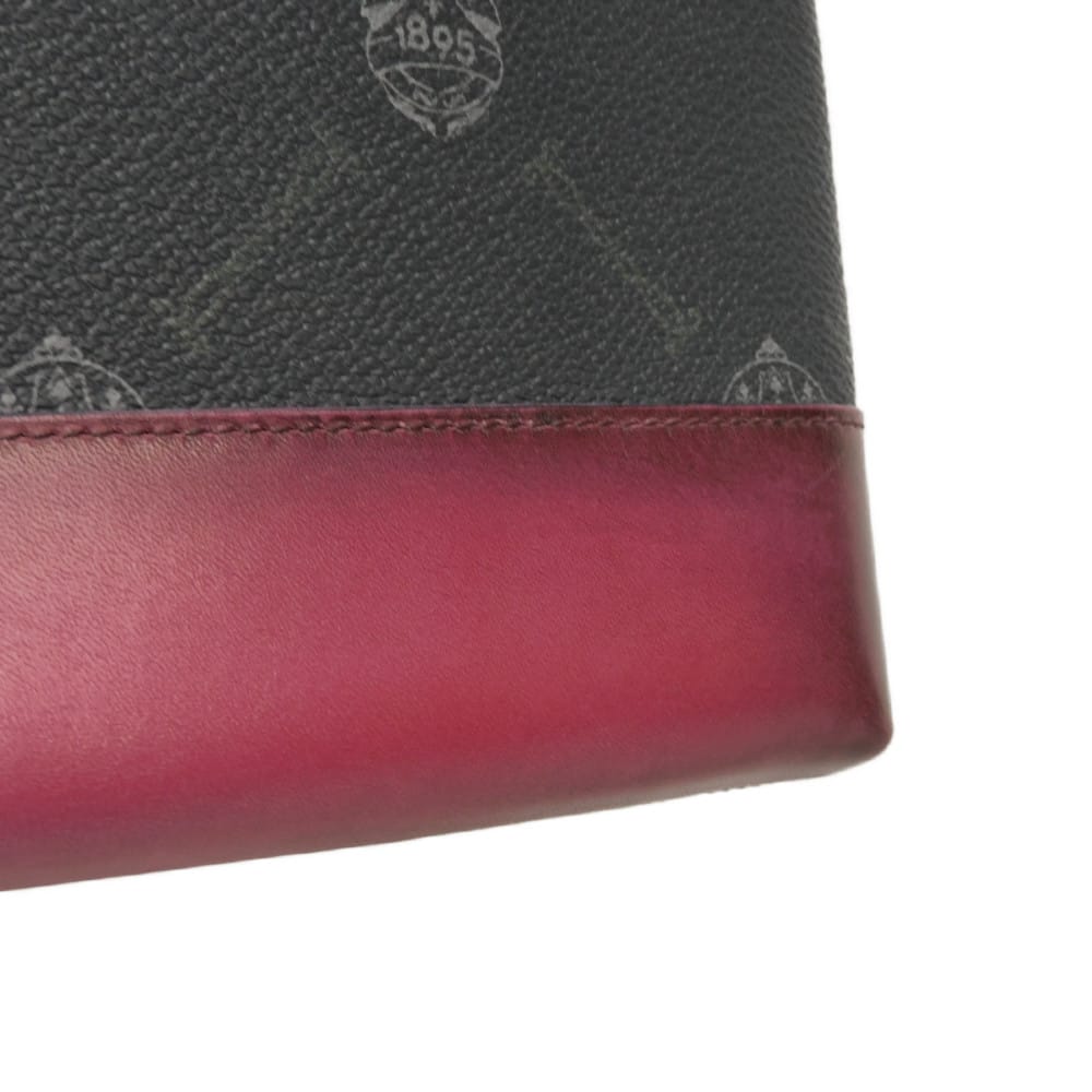 Used 11828 Nino GM 7931 New Logo Embossed Emblem Signature Rose Garden Pink Business Bag Crest Black Men's from Japan