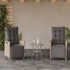 VidaXL Garden Reclining Chairs Set of 2 with Footrest Rattan 365294