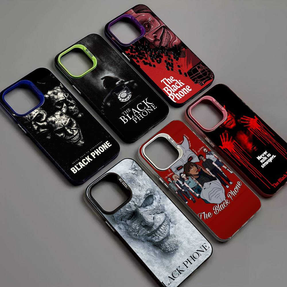 Horror Movie The B-Black P-Phone Phone Case For IPhone 17 16 15 14 13 12 11 Pro Max Plus Color Silver Cover