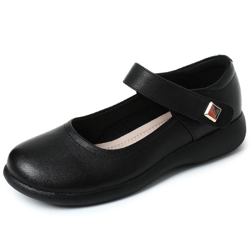 Fashion GKTINOO Genuine Leather Flats Mary Janes Summer Soft Sole Mother's Shoes Anti-slip Women's Shoes Large Size 43