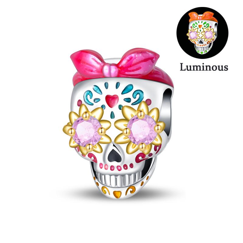 100% Copper Luminous Skeleton Ghost Clown Halloween Series Charms Beads Fit Pan Style 3Mm Diy Fine Jewelry Making